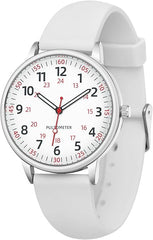 Women Watch for Nurse Easy to Read Dial Wristwatches Silicone Band Water Resistant