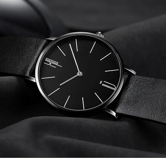 Mens Watches Ultra-Thin Minimalist Water Resistant Fashion Quartz Wrist Watch with Two Hand for Men