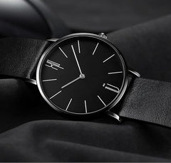 Mens Watches Ultra-Thin Minimalist Water Resistant Fashion Quartz Wrist Watch with Two Hand for Men