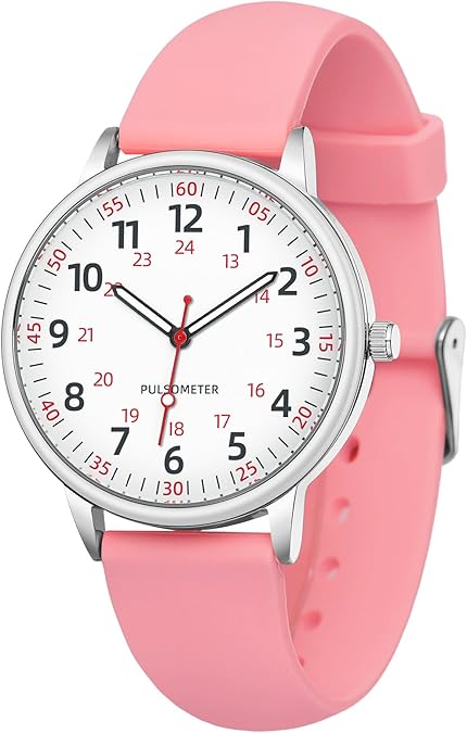 Women Watch for Nurse Easy to Read Dial Wristwatches Silicone Band Water Resistant
