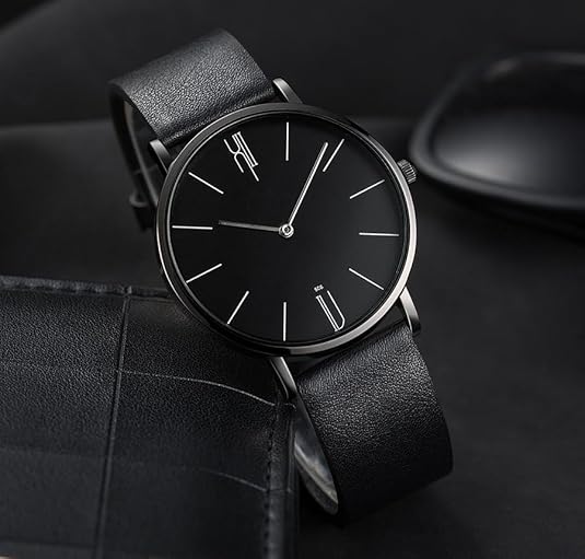 Mens Watches Ultra-Thin Minimalist Water Resistant Fashion Quartz Wrist Watch with Two Hand for Men
