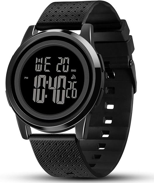 Mens Watch Ultra-Thin Digital Sports Watch Waterproof
